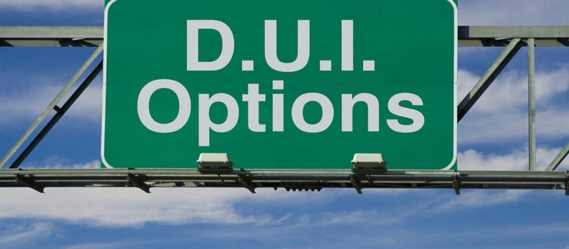 A road sign concept that says "D.U.I. Options."